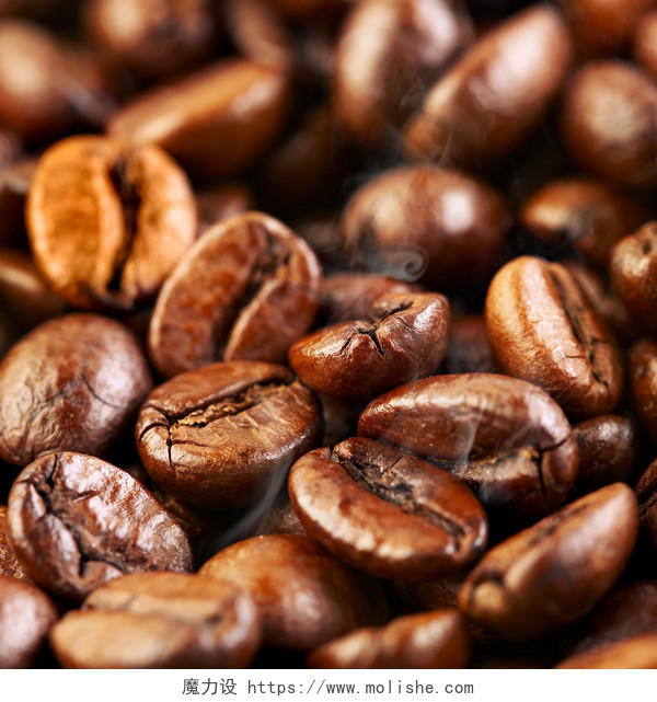 平涂的棕色咖啡豆背景图片